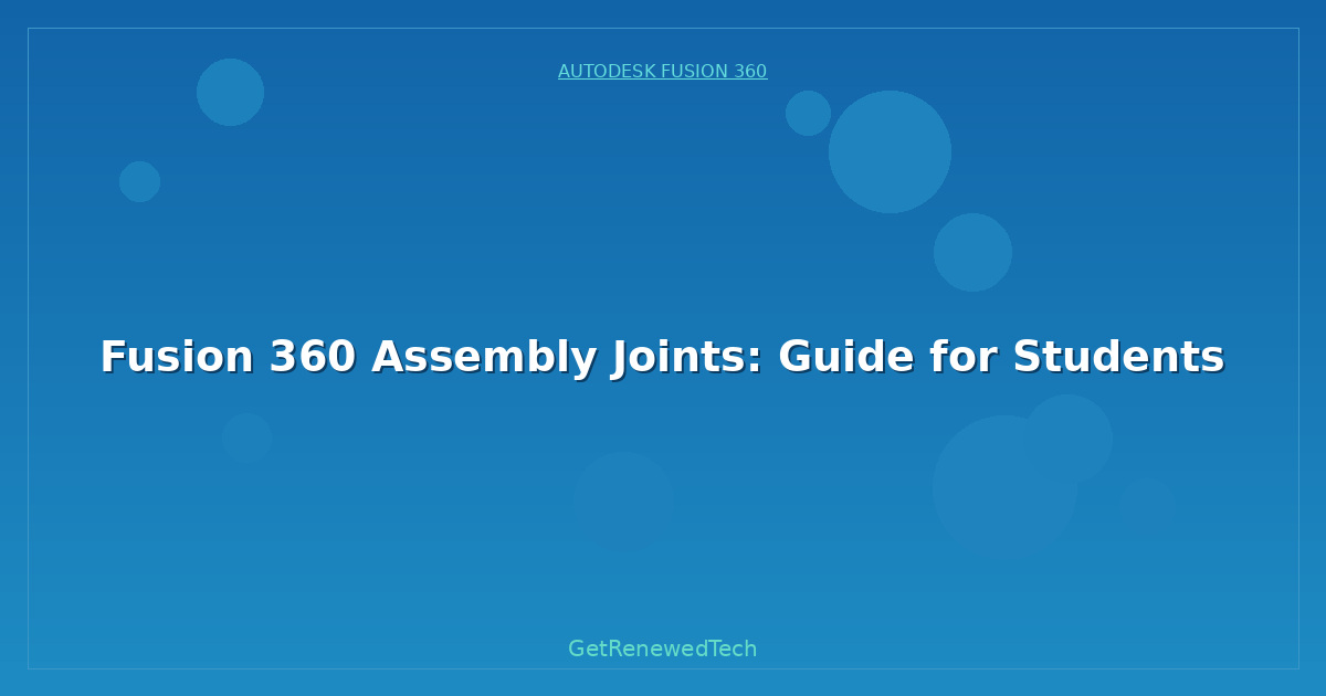Blog Fusion 360 Assembly Joints Guide For Students